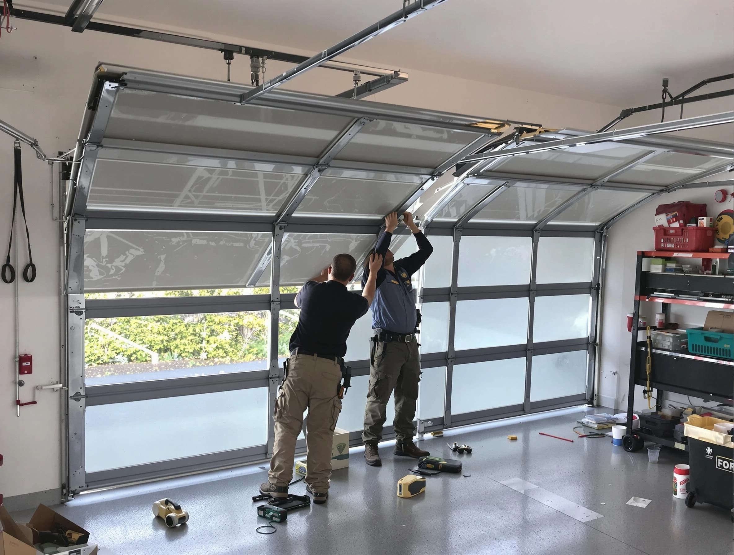 Cedar Hills Garage Door Repair expert performing precise panel replacement on Cedar Hills garage door