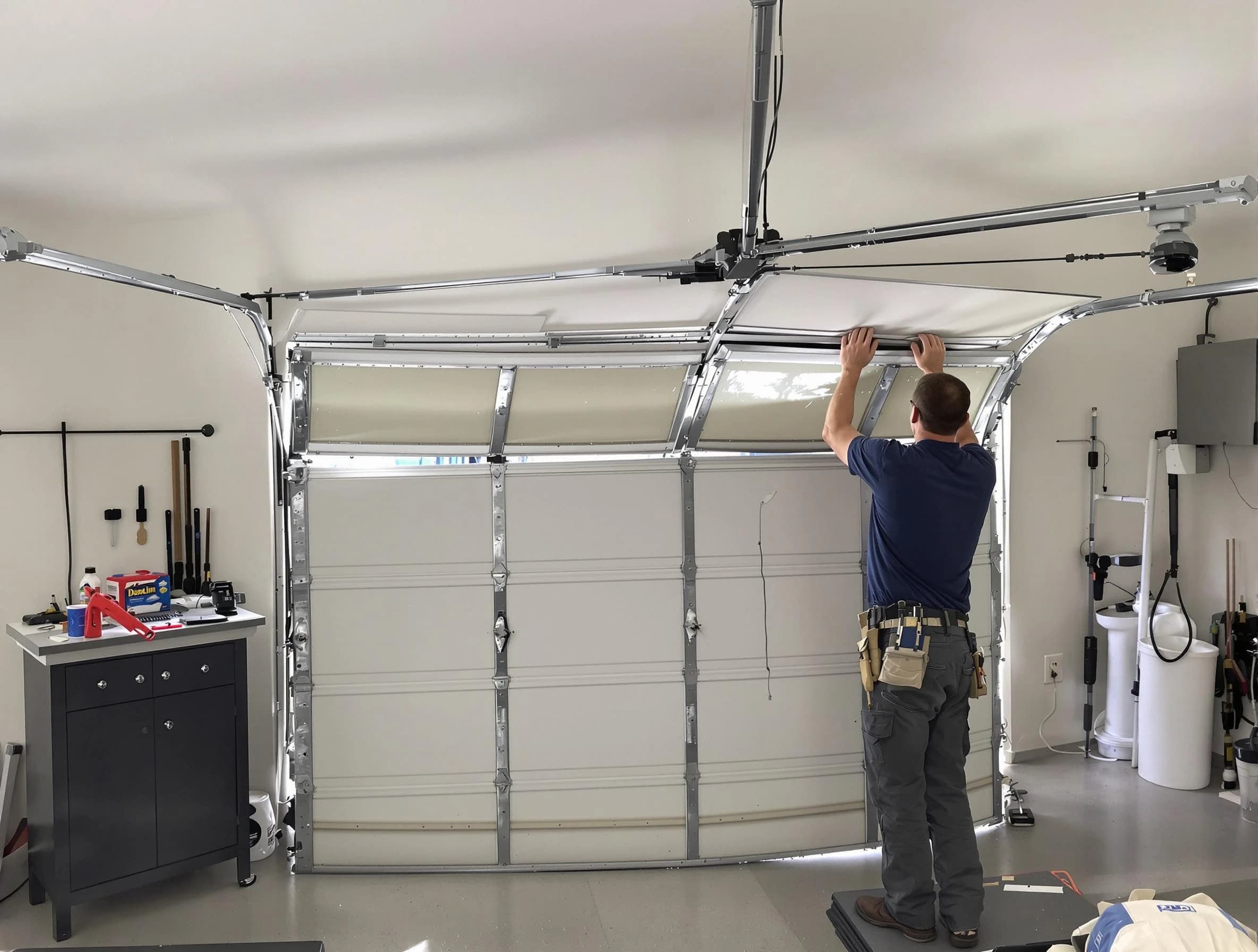 Cedar Hills Garage Door Repair specialist performing precise section replacement on Cedar Hills garage door