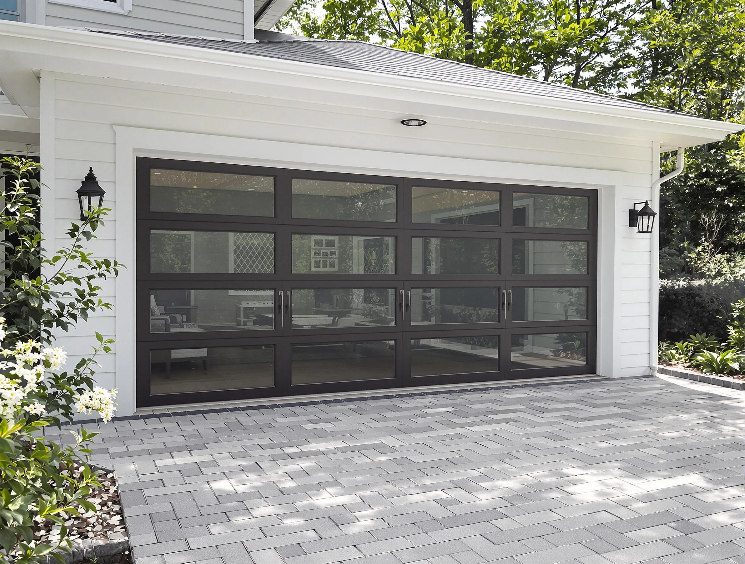 Cedar Hills Garage Door Repair design specialist presenting custom garage door options to Cedar Hills homeowner