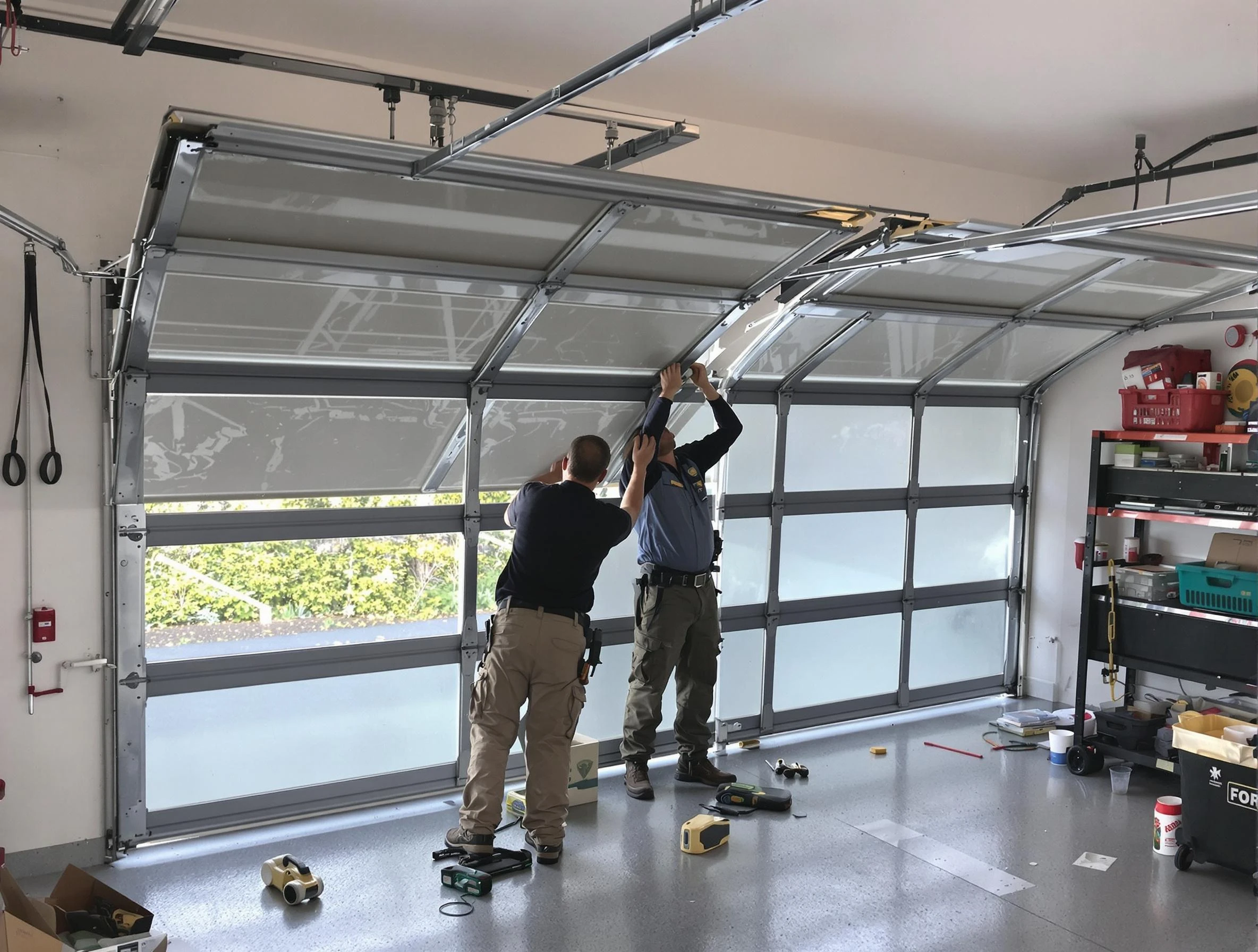 Cedar Hills Garage Door Repair expert performing precise panel replacement on Cedar Hills garage door