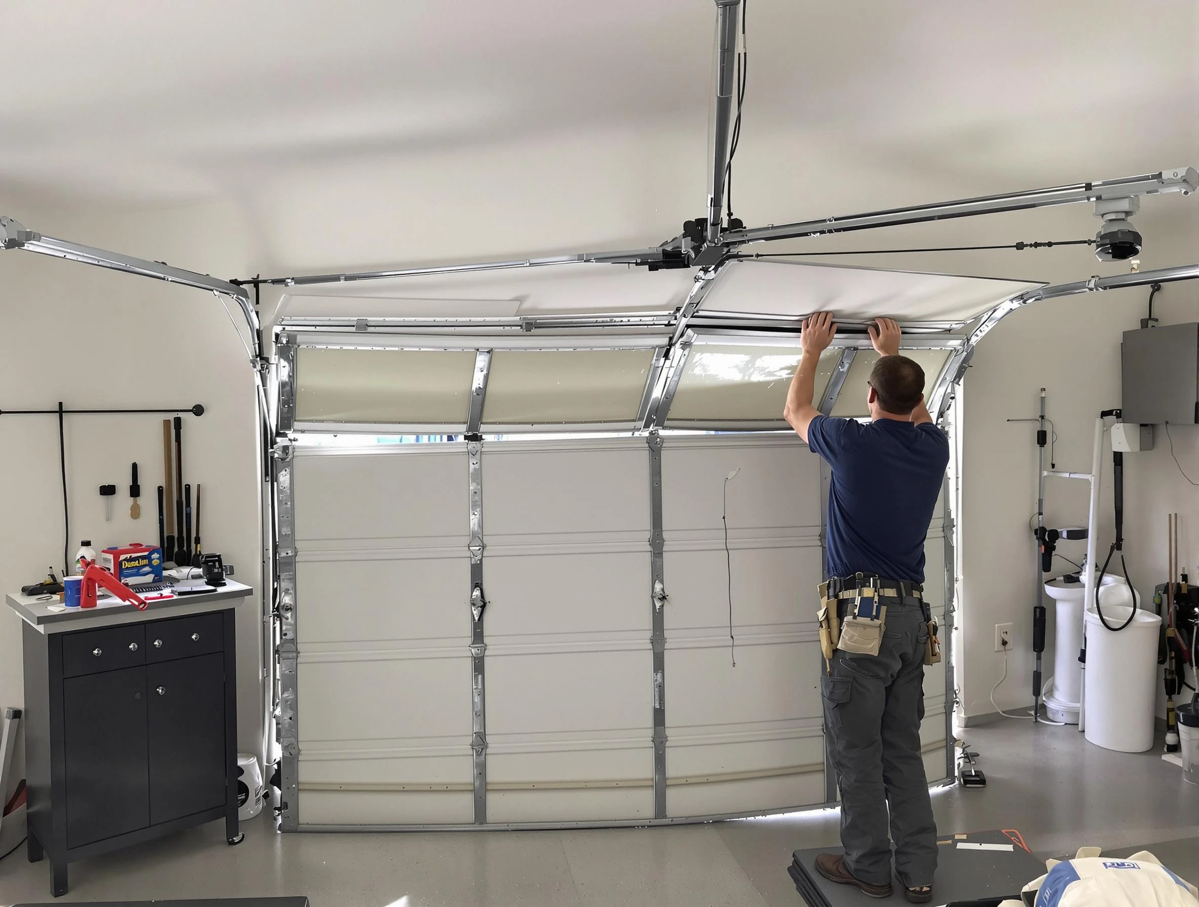 Cedar Hills Garage Door Repair specialist performing precise section replacement on Cedar Hills garage door